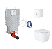 Grohe Uniset - Set předstěnové instalace, klozetu, sedátka SoftClose, tlačítka Arena Cosmopolitan a sady pro vhazování tablet, a
