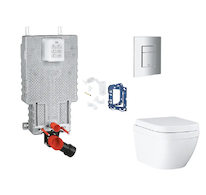 Grohe Uniset - Set předstěnové instalace, klozetu, sedátka SoftClose, tlačítka Skate Cosmopolitan a sady pro vhazování tablet, T