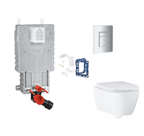 Grohe Uniset - Set předstěnové instalace, klozetu, sedátka SoftClose, tlačítka Skate Cosmopolitan a sady pro vhazování tablet, m