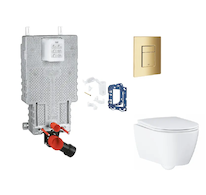 Grohe Uniset - Set předstěnové instalace, klozetu, sedátka SoftClose, tlačítka Skate Cosmopolitan a sady pro vhazování tablet, C