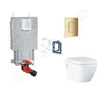 Grohe Uniset - Set předstěnové instalace, klozetu, sedátka SoftClose, tlačítka Skate Cosmopolitan a sady pro vhazování tablet, C