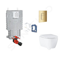 Grohe Uniset - Set předstěnové instalace, klozetu, sedátka SoftClose, tlačítka Skate Cosmopolitan a sady pro vhazování tablet, C