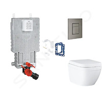 Grohe Uniset - Set předstěnové instalace, klozetu, sedátka SoftClose, tlačítka Skate Cosmopolitan a sady pro vhazování tablet Tr