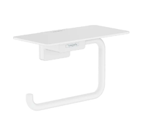 Hansgrohe AddStoris - Držák toaletního papíru s poličkou, matná bílá 41772700