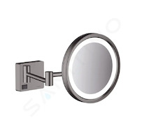 Hansgrohe AddStoris - Kosmetické nástěnné zrcátko s LED osvětlením, kartáčovaný černý chrom 41790340