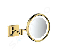 Hansgrohe AddStoris - Kosmetické nástěnné zrcátko s LED osvětlením, leštěný vzhled zlata 41790990