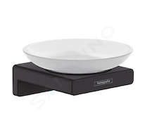 Hansgrohe AddStoris - Mýdlenka s držákem, matné sklo/černá mat 41746670