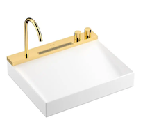 Hansgrohe Avalegra - Umyvadlo 58x48 cm, s termostatickou baterií a sprškou, 2 proudy, bez přepadu, leštěný vzhled zlata 22472990