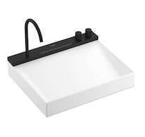 Hansgrohe Avalegra - Umyvadlo 58x48 cm, s termostatickou baterií a sprškou, 2 proudy, bez přepadu, matná černá 22472670