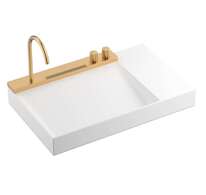 Hansgrohe Avalegra - Umyvadlo 78x48 cm, s termostatickou baterií a sprškou, 2 proudy, bez přepadu, kartáčovaný bronz 22473140