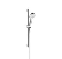 Hansgrohe Croma Select E - Set sprchové hlavice, 3 proudy, tyče a hadice, EcoSmart 9 l/min, bílá/chrom 26581400