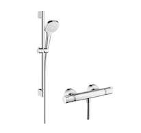 Hansgrohe Croma Select E - Sprchový set Vario s termostatem, 3 proudy, sprchová tyč 65 cm, bílá/chrom 27081400