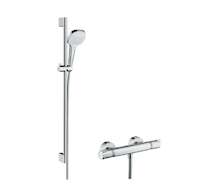 Hansgrohe Croma Select E - Sprchový set Vario s termostatem, 3 proudy, sprchová tyč 90 cm, bílá/chrom 27082400
