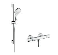 Hansgrohe Croma Select S - Sprchový set Vario s termostatem, 3 proudy, sprchová tyč 65 cm, bílá/chrom 27013400