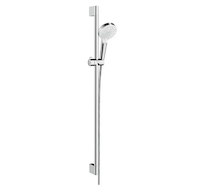 Hansgrohe Crometta - Sprchová souprava Vario 100, 2 proudy, EcoSmart 9 l/min. sprchová tyč 90 cm, bílá/chrom 26538400