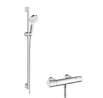 Hansgrohe Crometta - Sprchový set Vario s termostatem Ecostat 1001 CL, 2 proudy, bílá/chrom 27812400