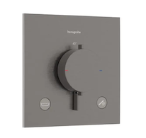 Hansgrohe Ecostat Comfort E - Termostatická baterie pod omítku, pro 2 spotřebiče, kartáčovaný černý chrom 33716340