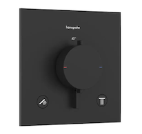 Hansgrohe Ecostat Comfort E - Termostatická baterie pod omítku, pro 2 spotřebiče, matná černá 33711670