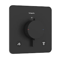 Hansgrohe Ecostat Comfort Q - Termostatická baterie pod omítku, pro 2 spotřebiče, matná černá 33713670