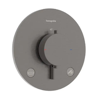 Hansgrohe Ecostat Comfort S - Termostatická baterie pod omítku, pro 2 spotřebiče, kartáčovaný černý chrom 33718340