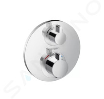 Hansgrohe Ecostat S - Termostatická baterie pod omítku pro 2 spotřebiče, chrom 15758000