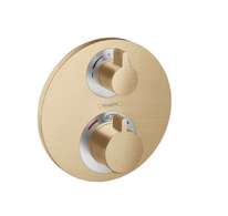 Hansgrohe Ecostat S - Termostatická baterie pod omítku pro 2 spotřebiče, kartáčovaný bronz 15758140