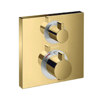 Hansgrohe Ecostat Square - Termostatická baterie pod omítku pro 2 spotřebiče, zlatá 15714990
