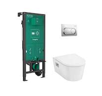 Hansgrohe EluPura Original S - Set předstěnové instalace, klozetu EluPura Original S a sedátka SoftClose, tlačítko iFrame Origin
