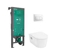 Hansgrohe EluPura Original S - Set předstěnové instalace, klozetu EluPura Original S a sedátka SoftClose, tlačítko iFrame Origin