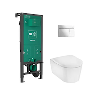 Hansgrohe EluPura S - Set předstěnové instalace, klozetu EluPura S a sedátka SoftClose, tlačítko iFrame Element E, chrom 6030300
