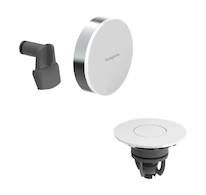 Hansgrohe Exafill - Vrchní sada k vanové odtokové a přepadové soupravě s napouštěním, Push-Open, lesklá bílá/chrom 58119000