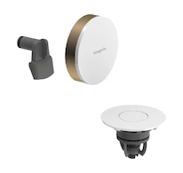 Hansgrohe Exafill - Vrchní sada k vanové odtokové a přepadové soupravě s napouštěním, Push-Open, lesklá bílá/kartáčovaný bronz 5