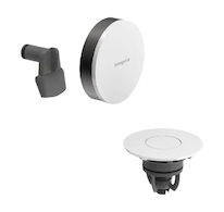 Hansgrohe Exafill - Vrchní sada k vanové odtokové a přepadové soupravě s napouštěním, Push-Open, lesklá bílá/kartáčovaný černý c