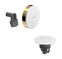 Hansgrohe Exafill - Vrchní sada k vanové odtokové a přepadové soupravě s napouštěním, Push-Open, lesklá bílá/leštěný vzhled zlat
