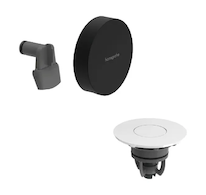 Hansgrohe Exafill - Vrchní sada k vanové odtokové a přepadové soupravě s napouštěním, Push-Open, matná černá/lesklá bílá 5811967