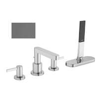 Hansgrohe Finoris - Baterie na okraj vany, 4-otvorová instalace, sBox, kartáčovaný černý chrom 76444340