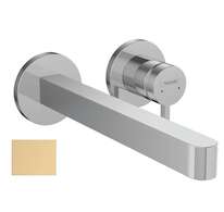 Hansgrohe Finoris - Umyvadlová baterie pod omítku, s výpustí, 2-otvorová instalace, EcoSmart, kartáčovaný bronz 76050140