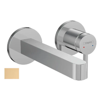 Hansgrohe Finoris - Umyvadlová baterie pod omítku, s výpustí, 2-otvorová instalace, EcoSmart, kartáčovaný bronz 76051140