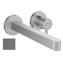 Hansgrohe Finoris - Umyvadlová baterie pod omítku, s výpustí, 2-otvorová instalace, EcoSmart, kartáčovaný černý chrom 76050340