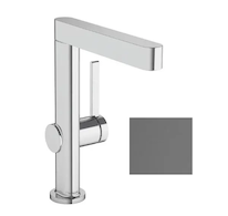 Hansgrohe Finoris - Umyvadlová baterie, s výpustí Push-Open a otočným výtokem, kartáčovaný černý chrom 76060340