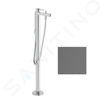 Hansgrohe Finoris - Vanová baterie do podlahy, s příslušenstvím, kartáčovaný černý chrom 76445340