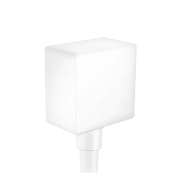 Hansgrohe Fixfit - Přípojka hadice Square se zpětným ventilem, matná bílá 26455700