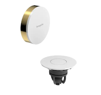 Hansgrohe Flexaplus - Vrchní sada k vanové odtokové a přepadové soupravě s napouštěním, Push-Open, leštěný vzhled zlata/vysoce l