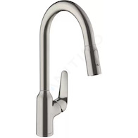 Hansgrohe Focus M42 - Dřezová baterie M4216-H220 s výsuvnou sprškou, vzhled nerezu 71820800