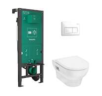 Hansgrohe GladeLake S - Set předstěnové instalace, klozetu GladeLake S a sedátka, tlačítko iFrame Original Q, bílá 60301450