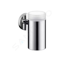 Hansgrohe Logis - Pohárek na kartáčky a pastu s držákem, sklo/chrom 40518000