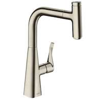 Hansgrohe M71 - Dřezová baterie M7115-H240 s výsuvnou sprškou, sBOX, vzhled nerezu 73802800