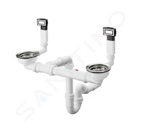 Hansgrohe Odtokové soupravy - Odtoková a přepadová souprava pro dvoudřez, nerezová ocel 43922800