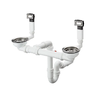 Hansgrohe Odtokové soupravy - Odtoková a přepadová souprava pro dvoudřez, nerezová ocel 43922800