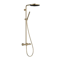 Hansgrohe Pulsify S Puro - Sprchový set s termostatem, průměr 26 cm, 1 proud, EcoSmart, kartáčovaný bronz 24223140